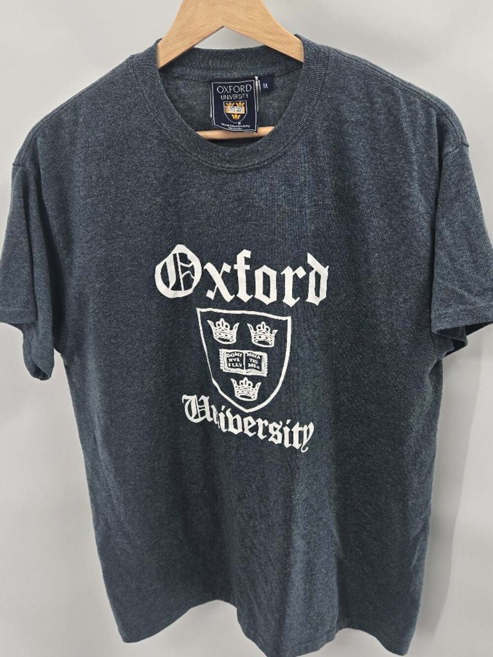 Oxford University Official Heather Gray Graphic Crew Neck T-Shirt Size Medium